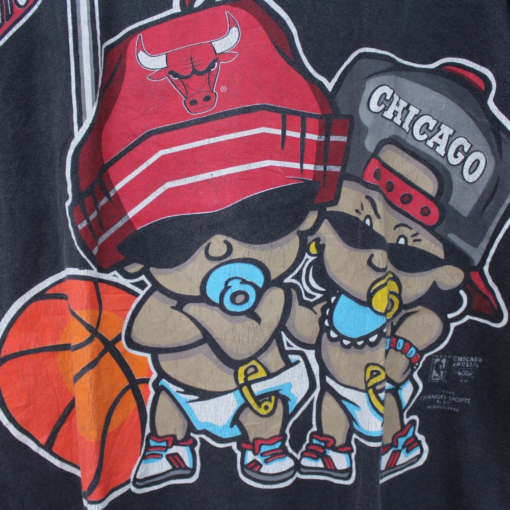 VTG Delta 1995 Chicago Bulls T-Shirt D406 - Picture 2 of 6